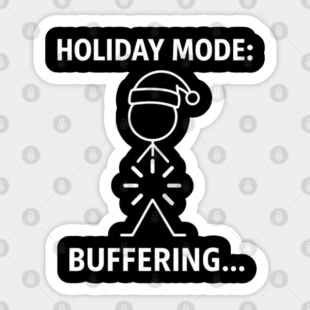 Holiday Mode Buffering Shirt – Funny Christmas Stick Figure Tee – Relatable Xmas Gift for Coworkers and Friends Sticker by Anne Lee